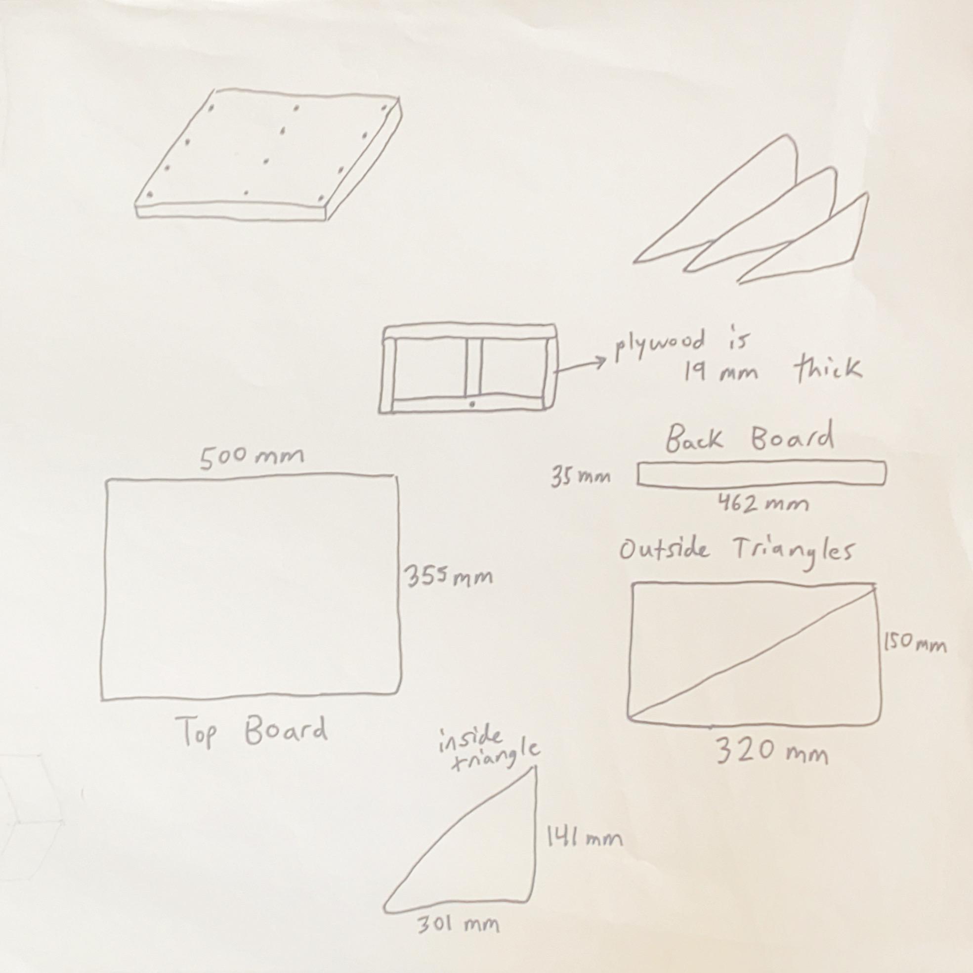 My measurements for my DIY slant board