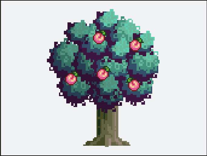 I Learned how to make a Stardew Valley inspired pixel art peach tree